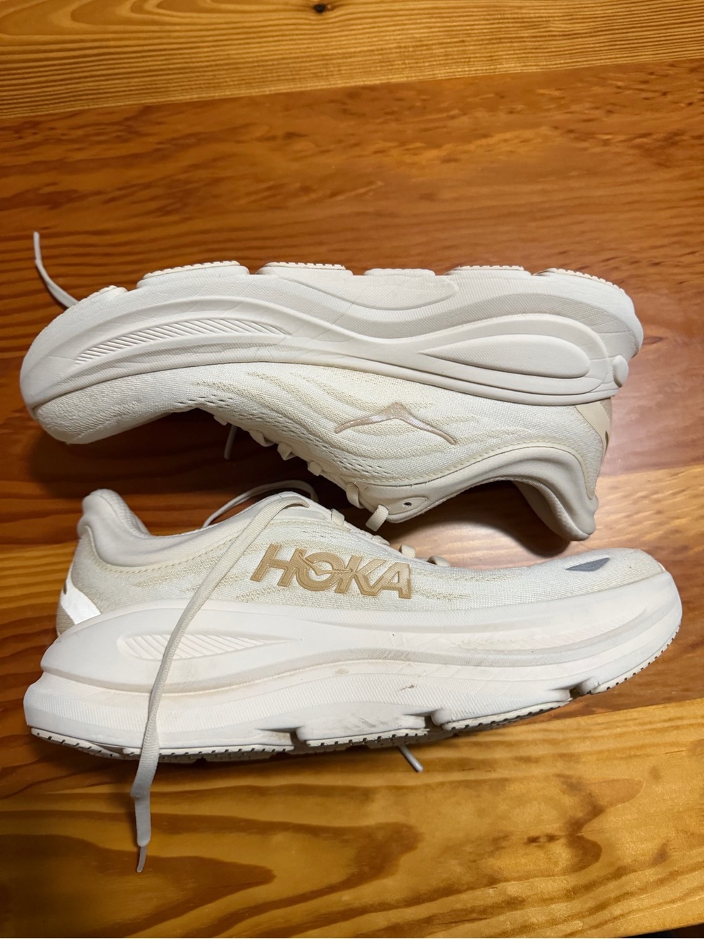 Hoka Women's White Cream Road-Running Sneakers